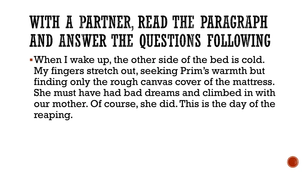 with a partner read the paragraph and answer