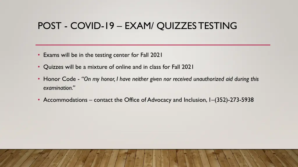 post covid 19 exam quizzes testing