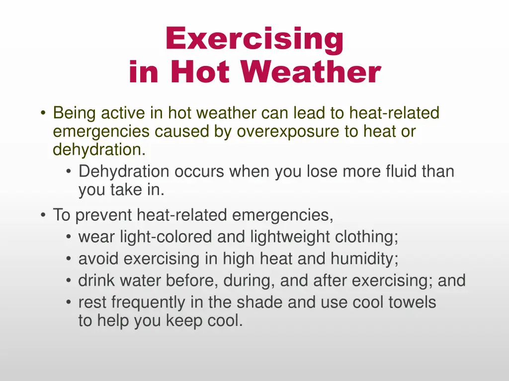 exercising in hot weather