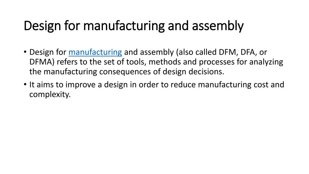 design for manufacturing and design