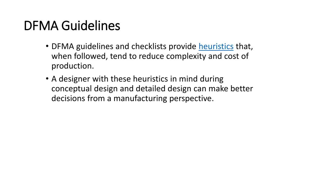 dfma dfma guidelines guidelines