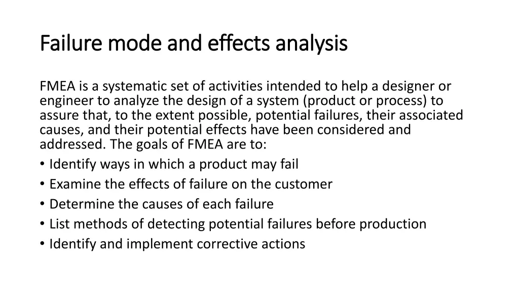 failure mode and effects analysis failure mode