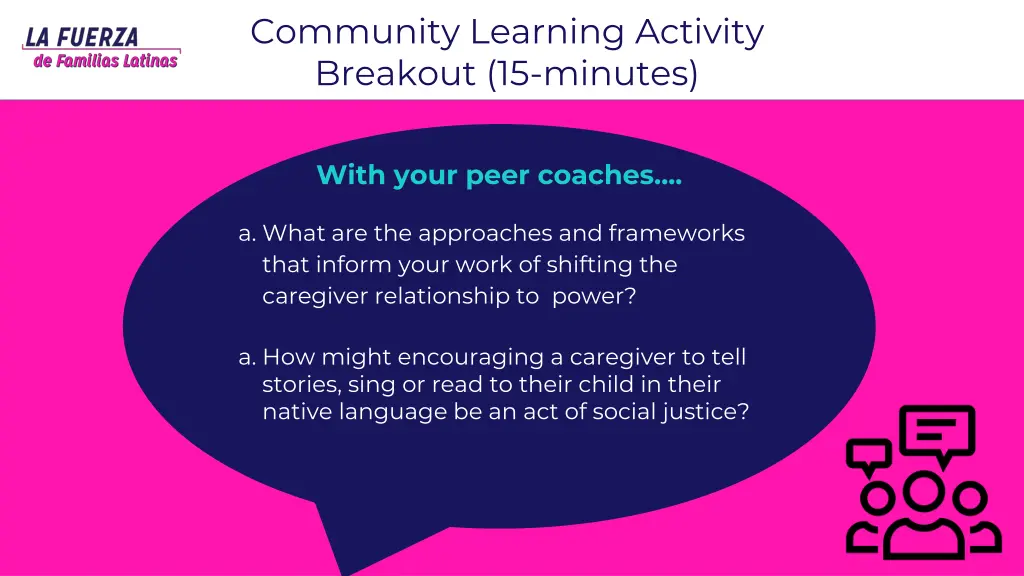 community learning activity breakout 15 minutes