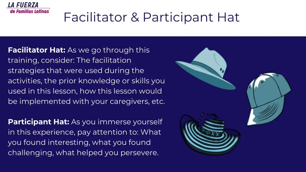 facilitator participant hat