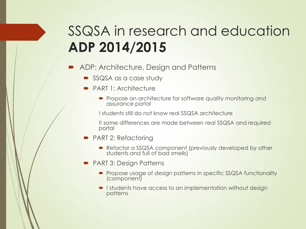 ssqsa in research and education adp 2014 2015