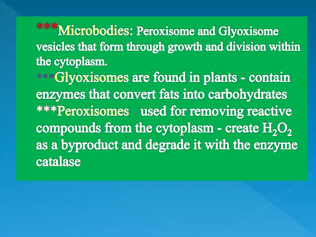 microbodies peroxisome and glyoxisome vesicles