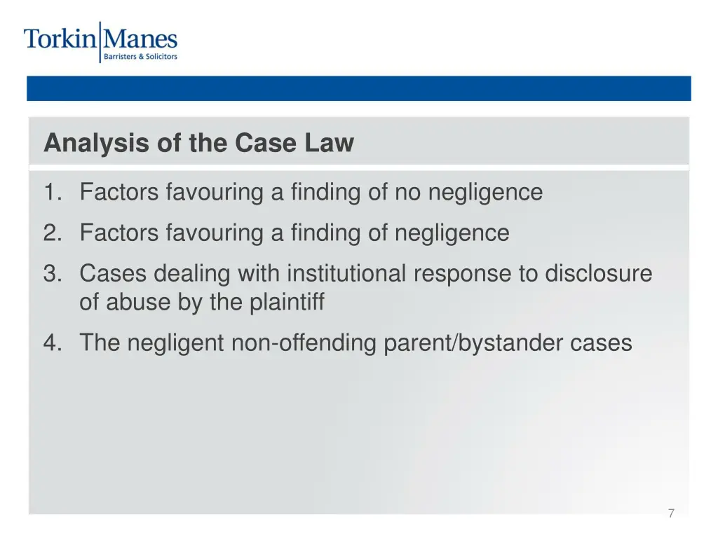 analysis of the case law