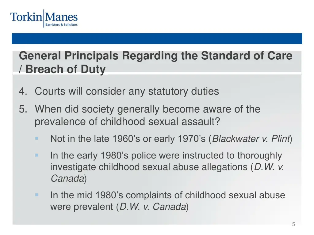 general principals regarding the standard of care 1