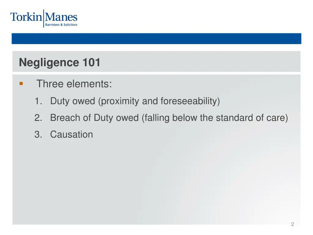 negligence 101