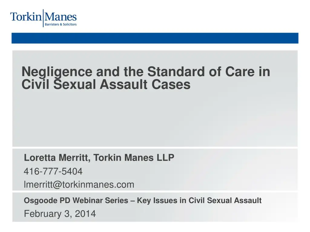 negligence and the standard of care in civil
