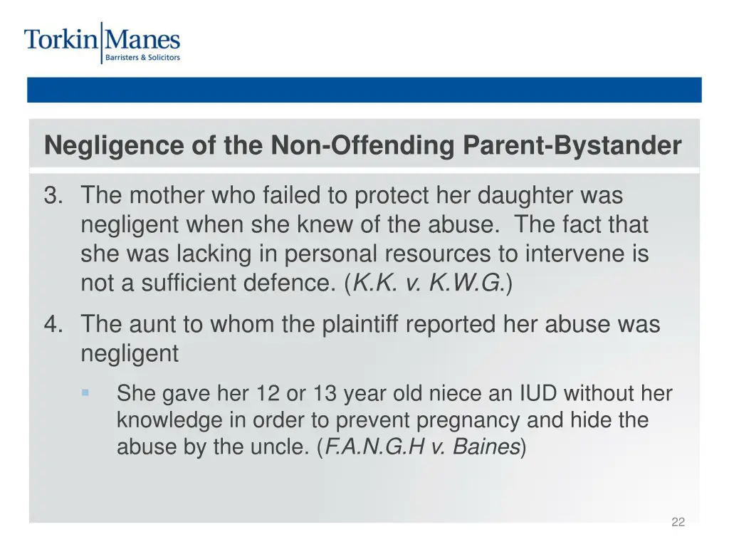 negligence of the non offending parent bystander 1