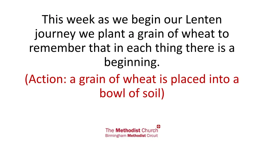this week as we begin our lenten journey we plant