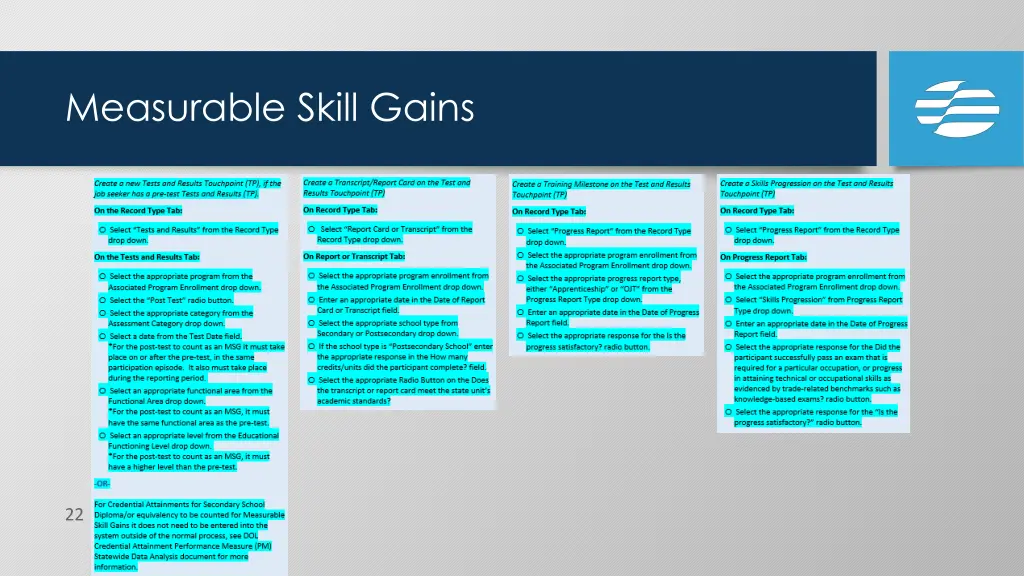 measurable skill gains 1