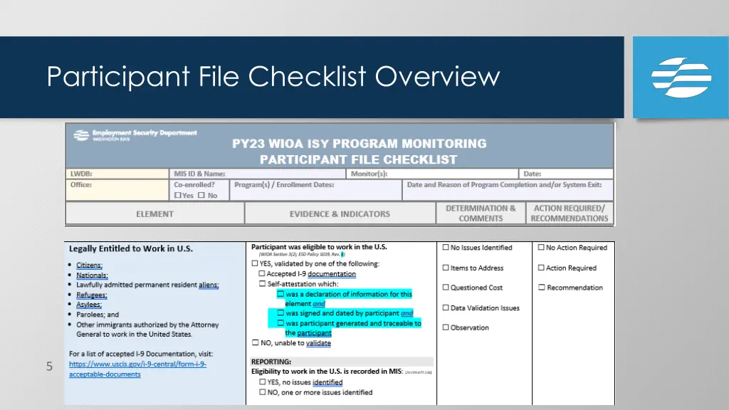 participant file checklist overview 1