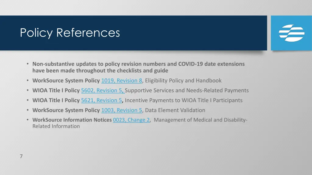 policy references