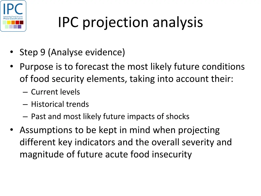ipc projection analysis