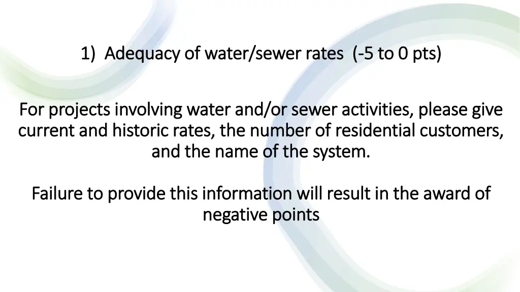 1 adequacy of water sewer rates 1 adequacy