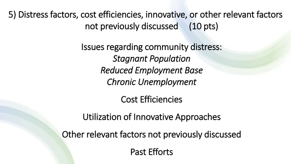 5 distress factors cost efficiencies innovative