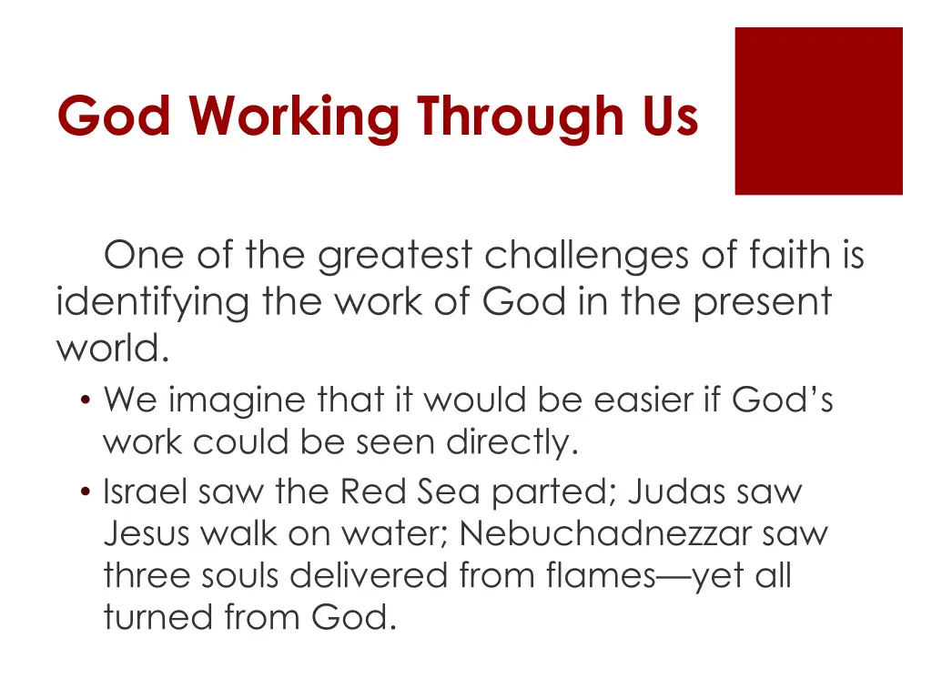 god working through us