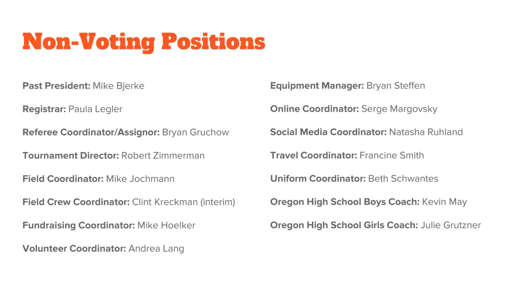 non voting positions