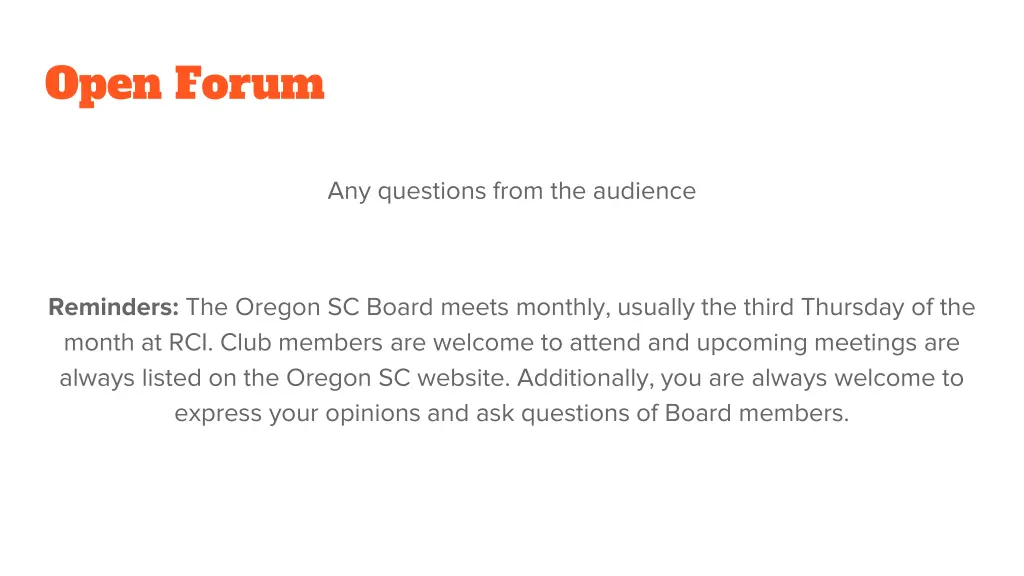 open forum