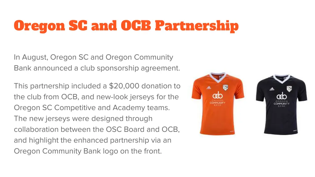 oregon sc and ocb partnership