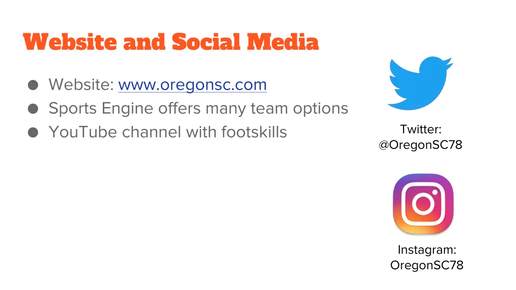 website and social media