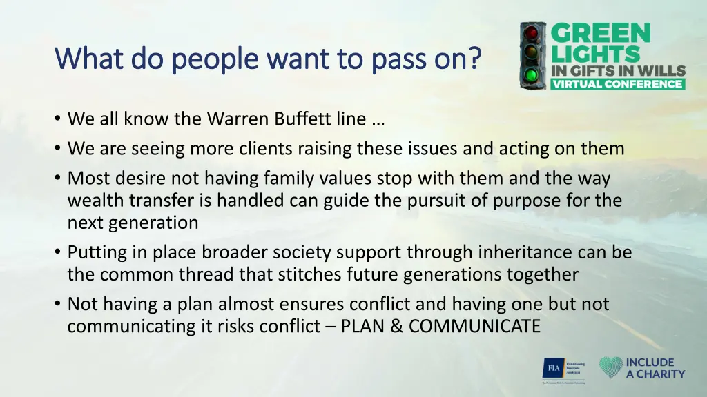 what do people want to pass on what do people