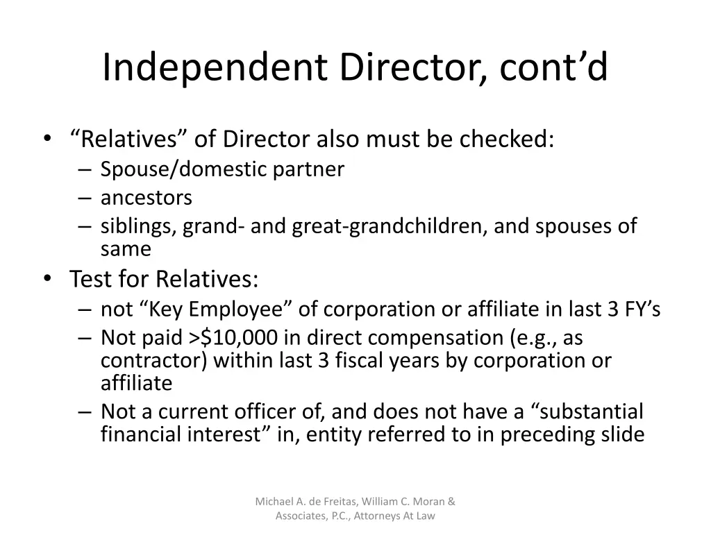 independent director cont d 1