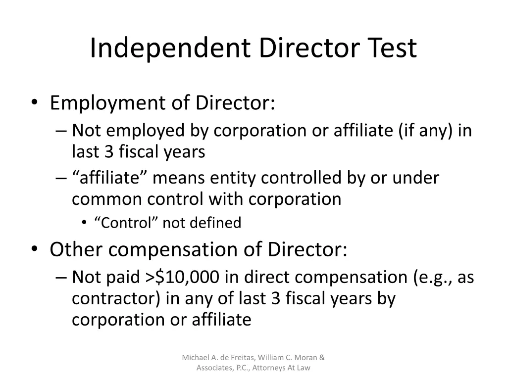 independent director test