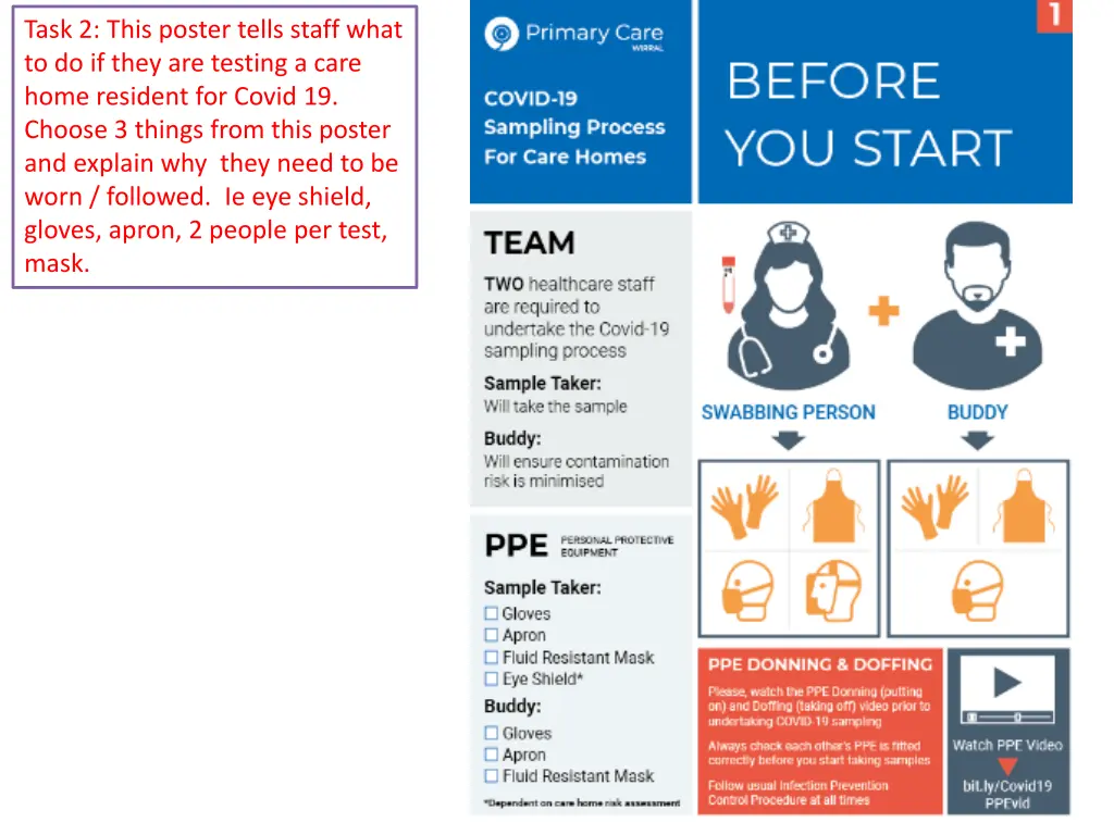 task 2 this poster tells staff what to do if they