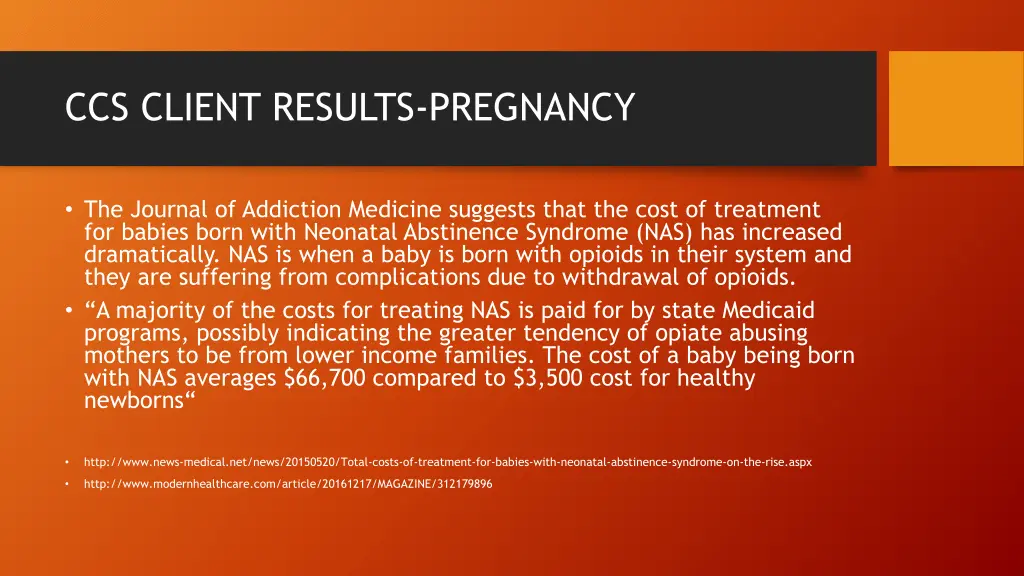 ccs client results pregnancy
