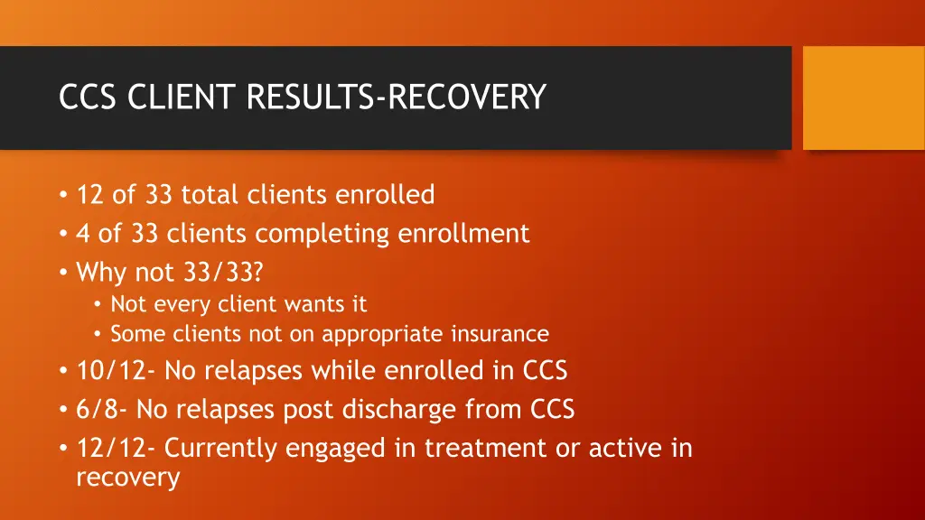 ccs client results recovery