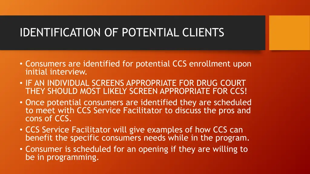 identification of potential clients