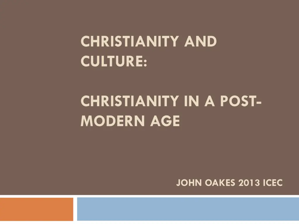 christianity and culture