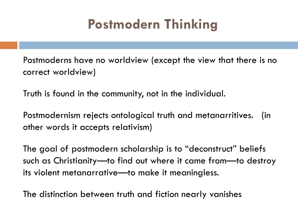 postmodern thinking