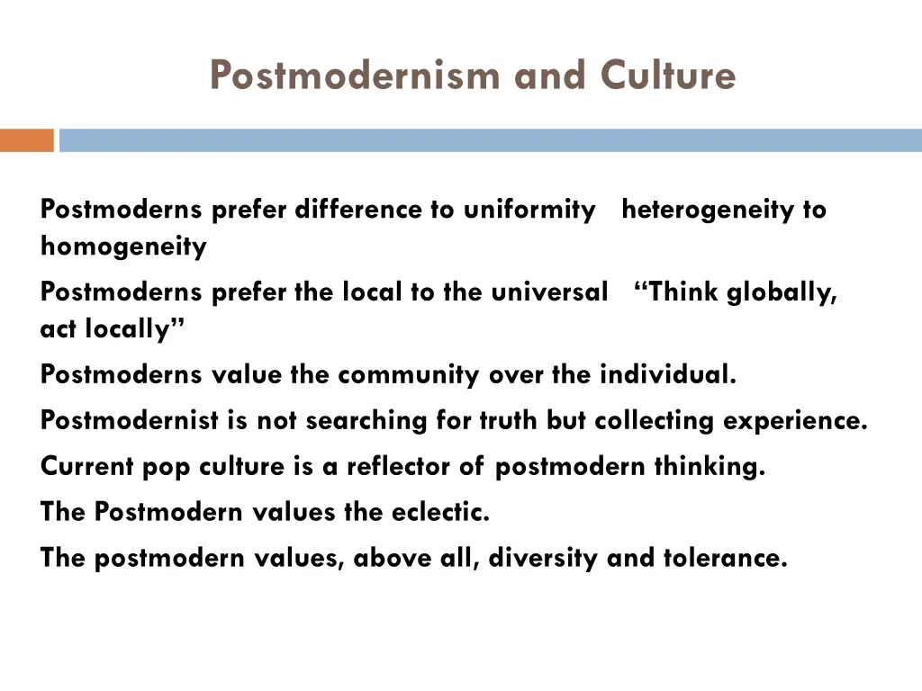 postmodernism and culture
