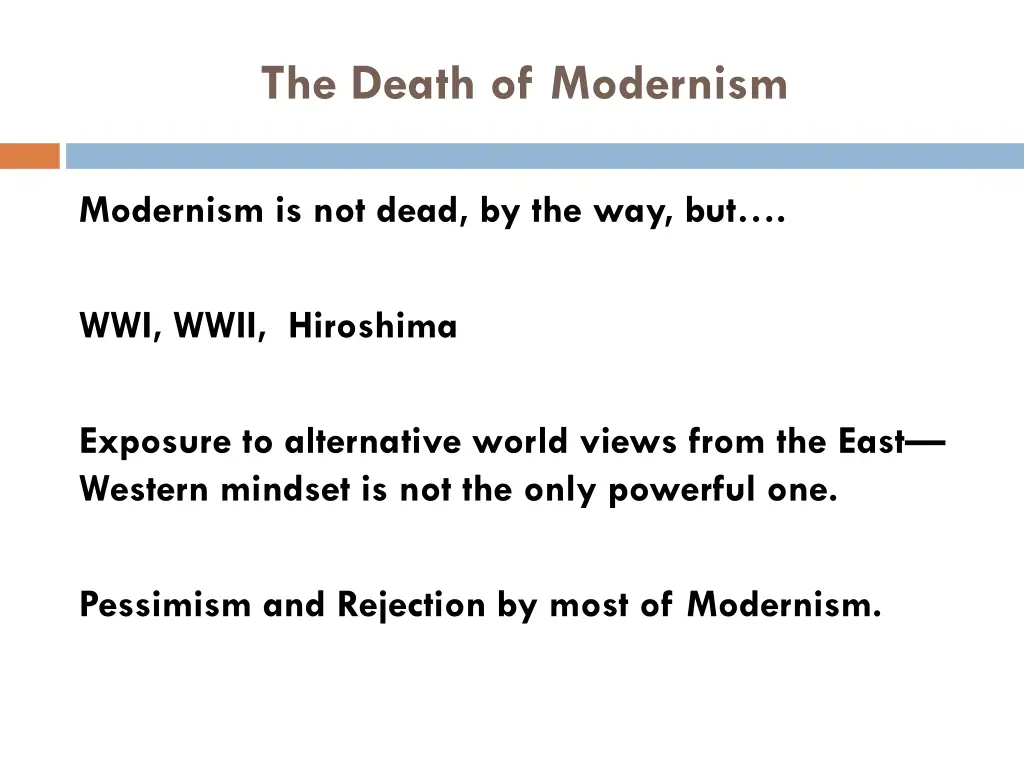 the death of modernism