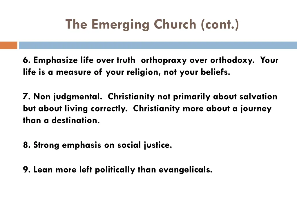 the emerging church cont