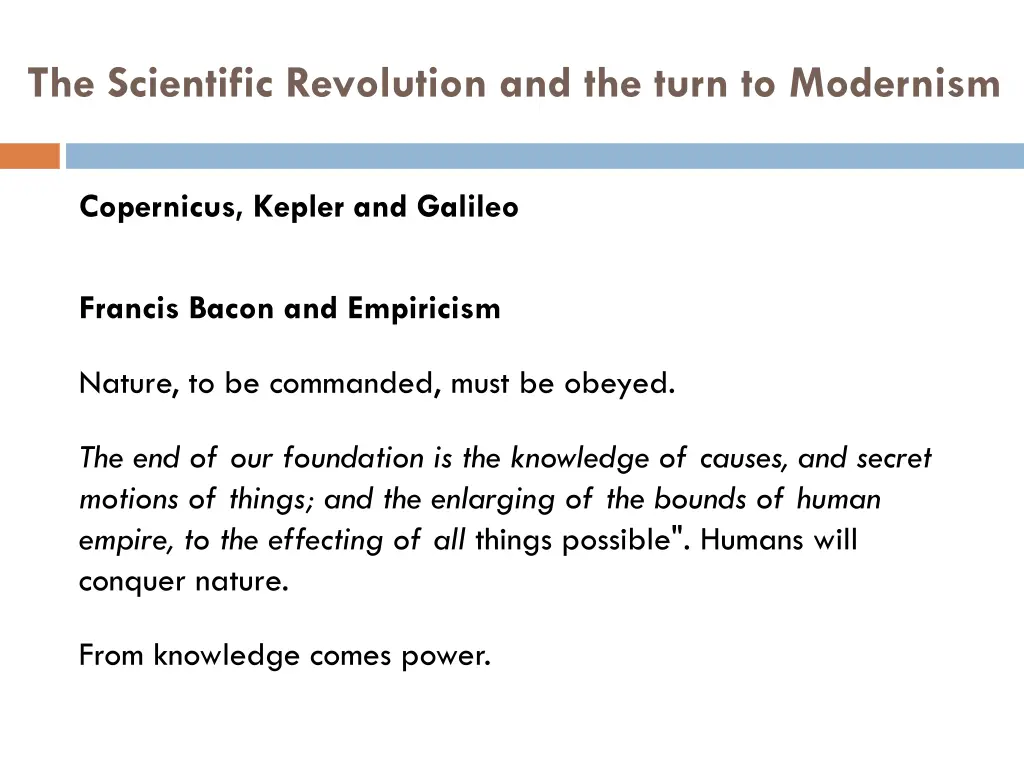 the scientific revolution and the turn