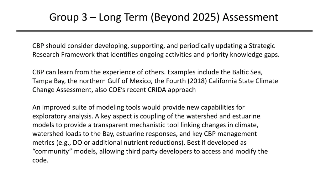 group 3 long term beyond 2025 assessment 1