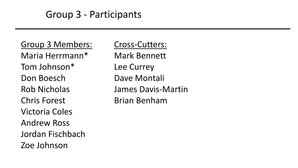 group 3 participants