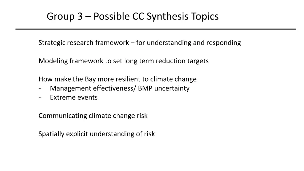 group 3 possible cc synthesis topics