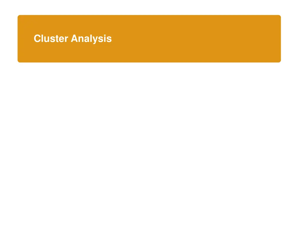 cluster analysis