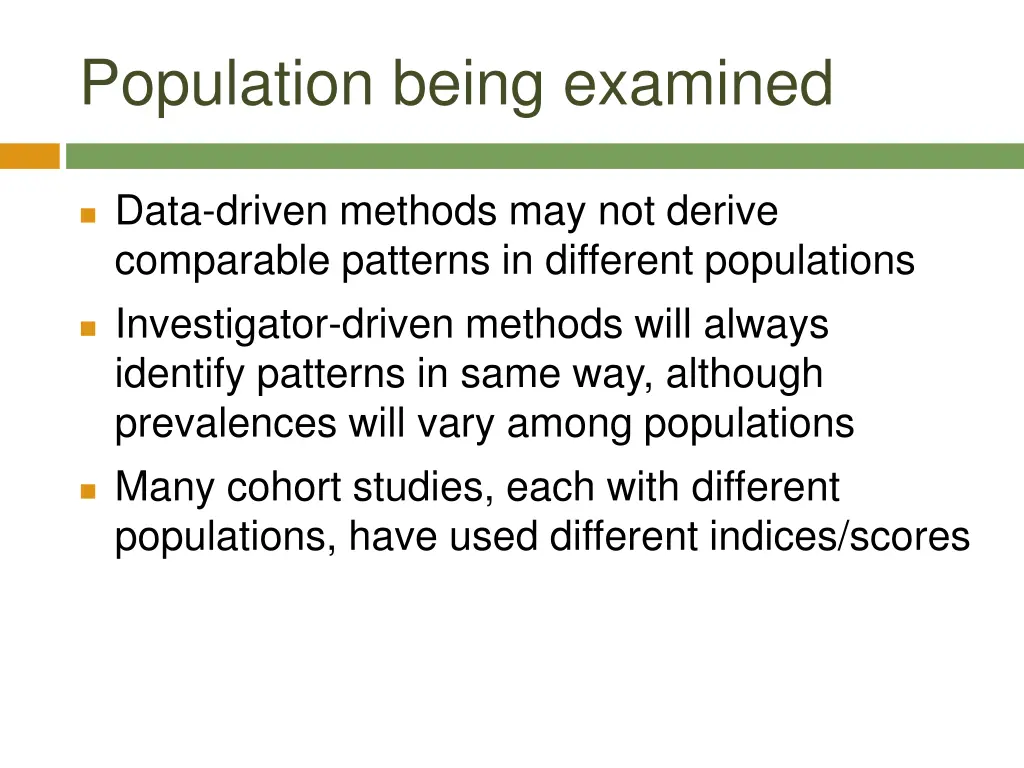 population being examined