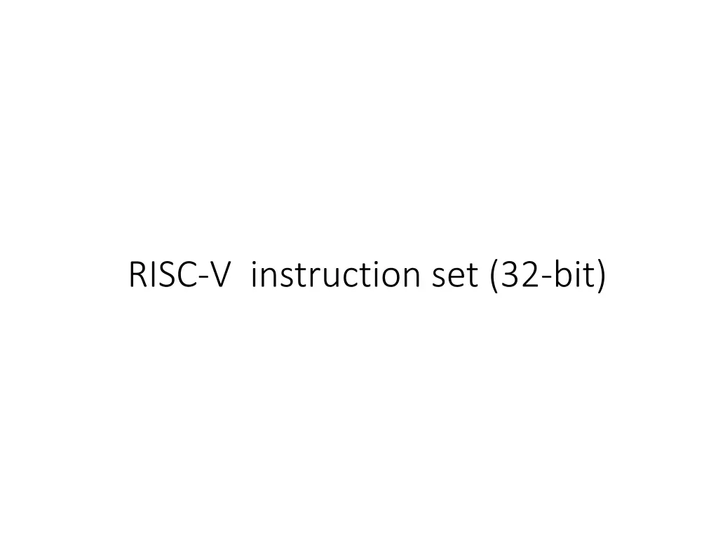 risc v instruction set 32 bit