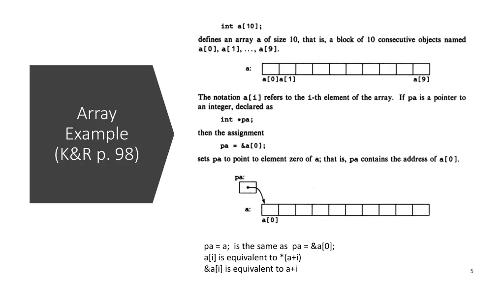 array example k r p 98