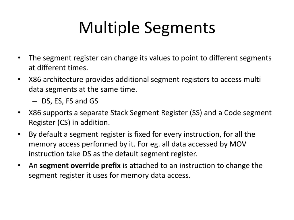 multiple segments