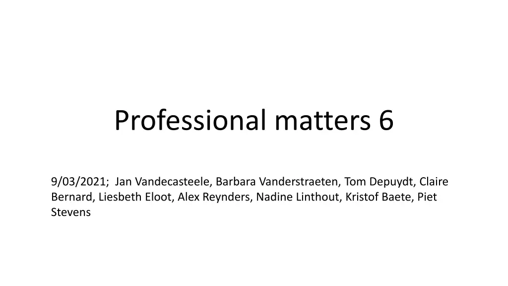 professional matters 6