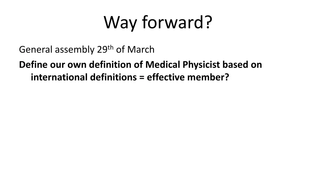 way forward